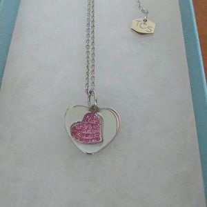 Touchstone Crystal Pink Heart Necklace